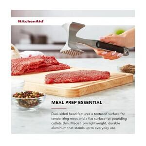 KitchenAid Gourmet Multi Sided Meat Tenderizer for Pounding Meats, Black